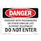 Signmission OSHA Danger Sign, 7" Height, Rigid Plastic, Persons With Pacemakers Or Other Similar, Landscape OS-DS-P-710-L-2158 - alternate 1